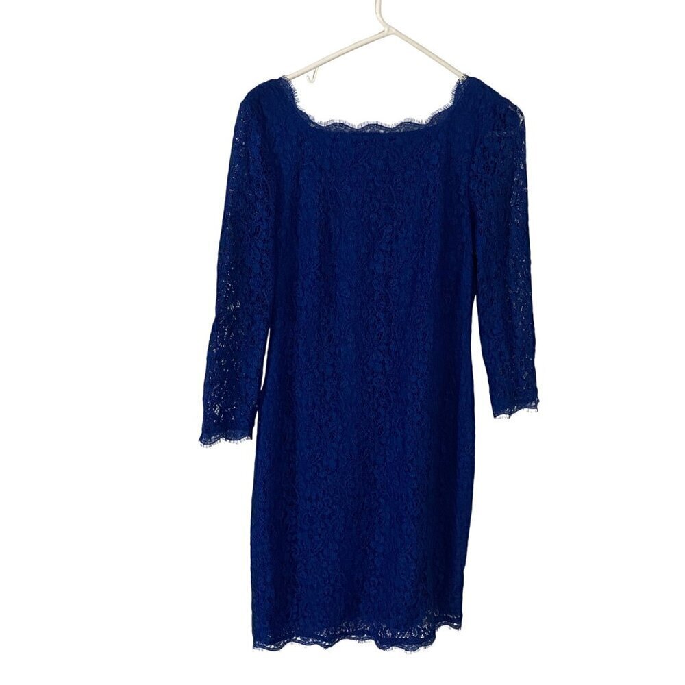Cache Women's Blue Half Sleeve Lace Cocktail Dress - 10